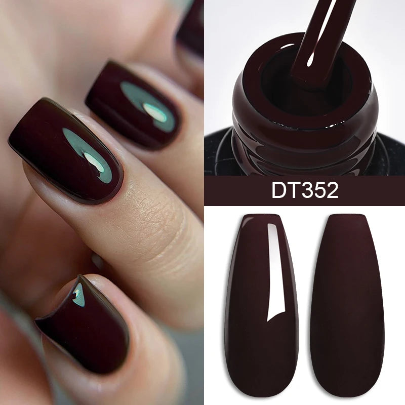 MEET ACROSS 7ml Wine Red Gel Nail Polish Long-Lasting French Style Gel Nail Supplies For Manicure DIY Design Nail Art Varnish