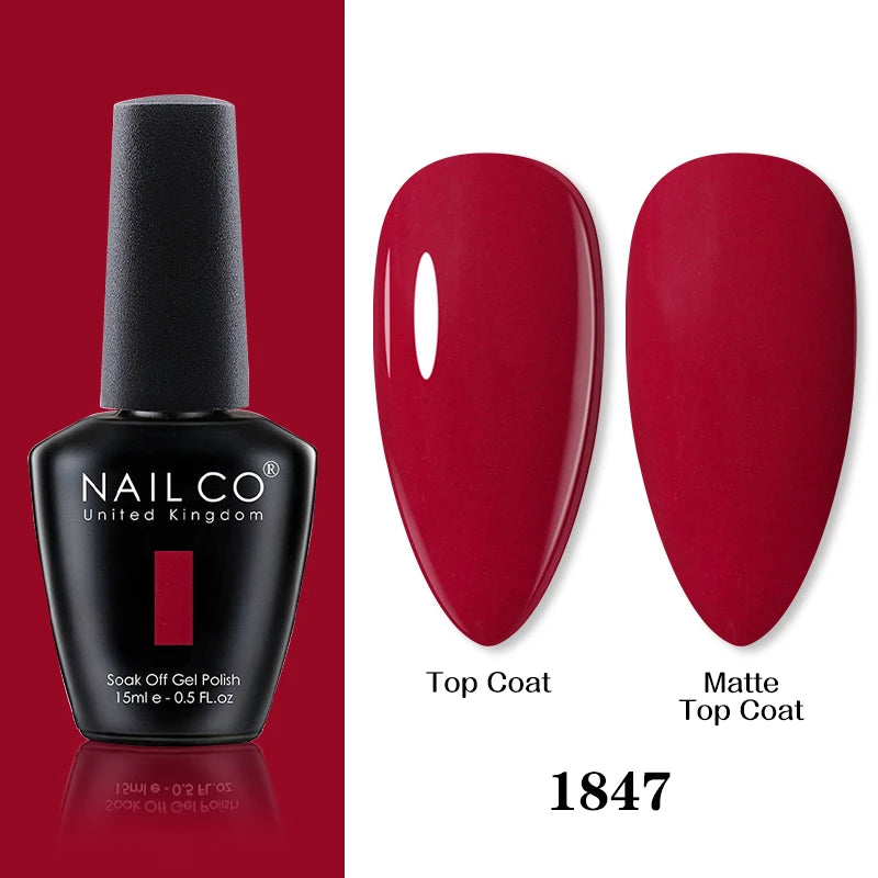 NAILCO 15ml Brown Nails Art Red Color Gel Nail Polish Semi-permanent UV Gel Polish Coffee Manicure Chocolate Hybrid Nail Varnish