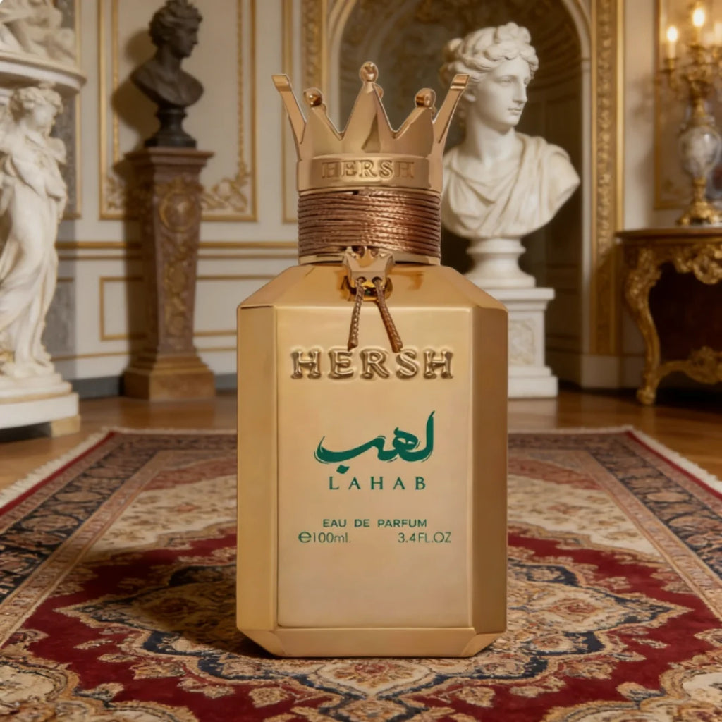 Al Ezz Oud Hersh Lahab Eau de Parfum Spray for Men Blend of Basil Lasting Cologne Luxury Gold Crown Pheromones Perfume 100 ML ﻿