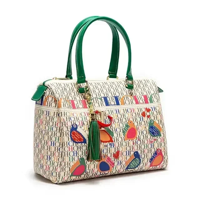 Women's Commuter Crossbody Bag 2025 Spring New Colorful Printed Women's Handbags Monogram Bronze Fashion Luxury Design