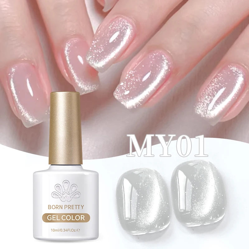 BORN PRETTY 10ml Water Light Cat Gel Ultra Shine Sparkling Glitter Semi Permanent Soak Off UV Gel Nail Art Varnish Manicure