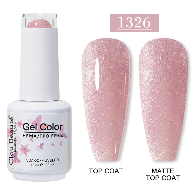 Clou Beaute 15ml Red Color Gel Polish Vernis Semi Permanent UV Varnish Gel Nail Polish Hema TPO Free Nails Art Manicure TOP BASE
