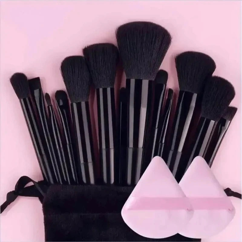 Vegan Makeup Brush Set - Soft Fluffy Kabuki & Blending Brushes for Foundation, Contour & Baking, Cruelty-Free Salon Tools