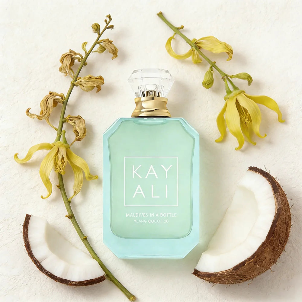 KAYALI | Maldives In A Bottle Ylang Coco | 20, 100ml / 3.4oz Eau de Parfum for Women | Tropical Coconut & Ylang Ylang Perfume |