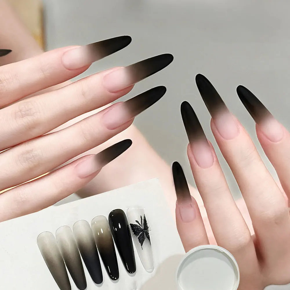5ml Black Cushion Gradient Painting Gel Black Ombre Patting Gel Polish UV/LED Blush Blooming Aura Manicure Gel Nail Polish R$30@