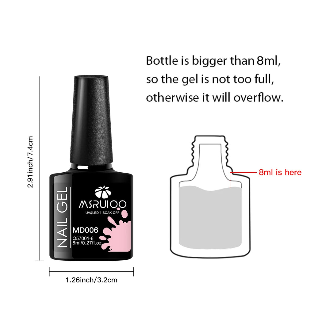 6pc Nail Gel Polish Set All-Season Ultra Pigmented Semi Permanent UV Painting Gel For Nails Salon DIY Manicure Varnish Design