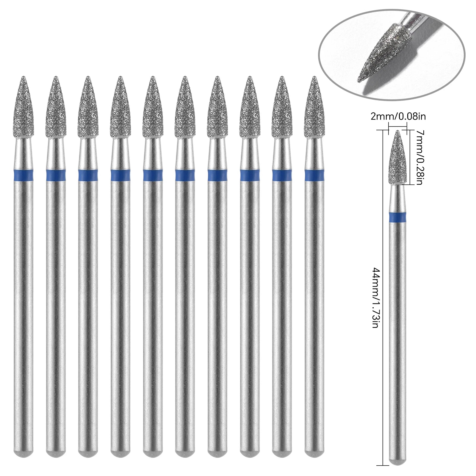 10Pcs Diamond Milling Cutter For Manicure Electric Nail Drill Bits Accessory Pedicure Machine Nail File Gel Remover Tool