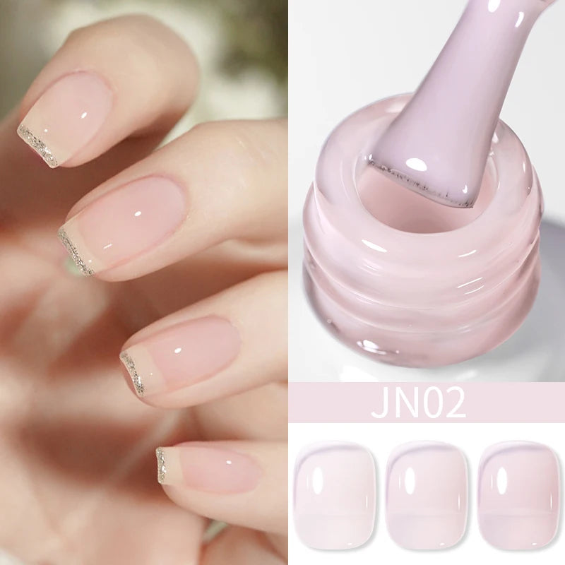BORN PRETTY 10ml Translucent Jelly Nude Gel Nail Polish Colorful  Varnish Semi Permanent UV LED Nail Art  Manicure Gel