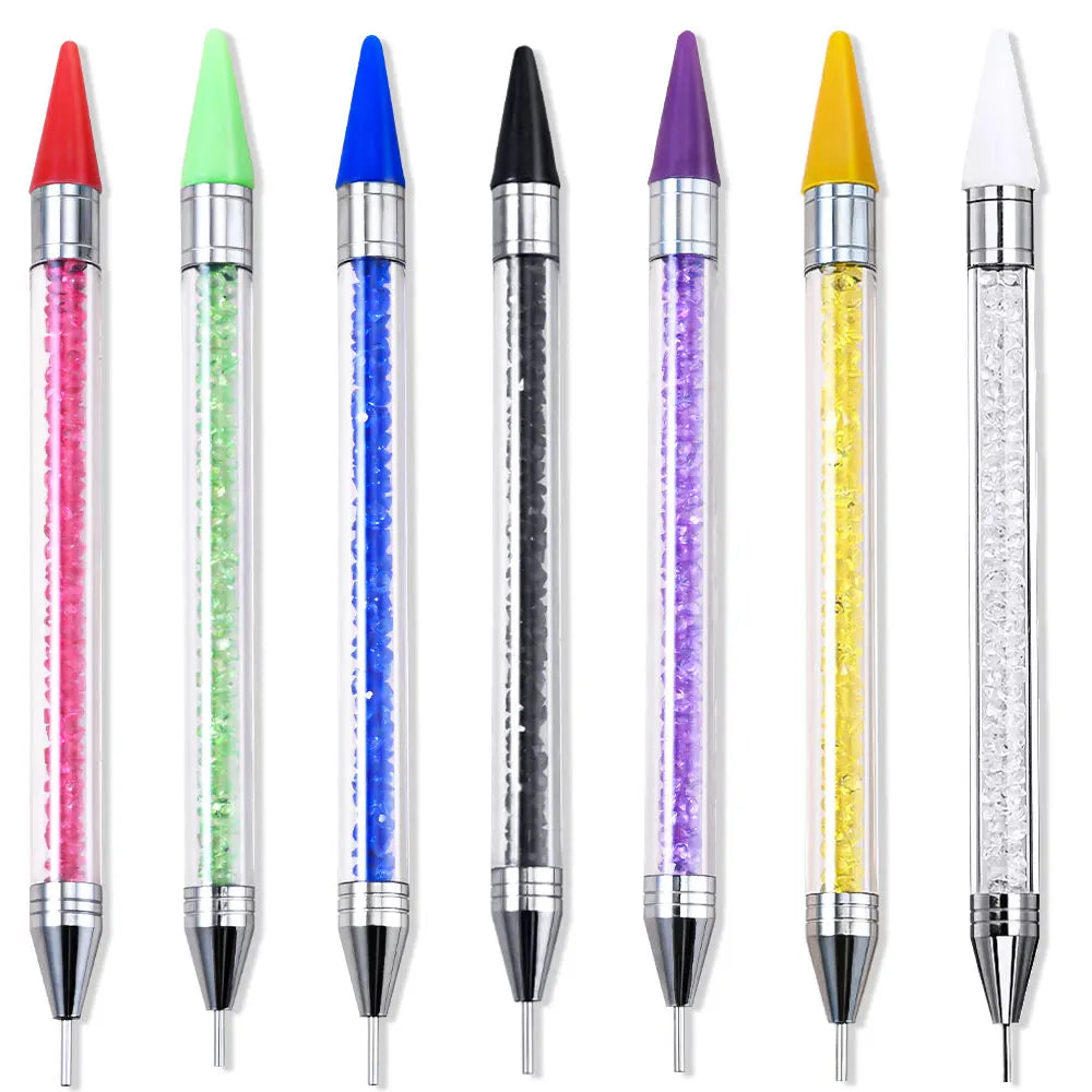 1Pc Dual-ended Rhinestone Gems Picker Dotting Pen Wax Pencil Acrylic Handle Crystal Studs Picker Manicure Nail Art DIY Tools