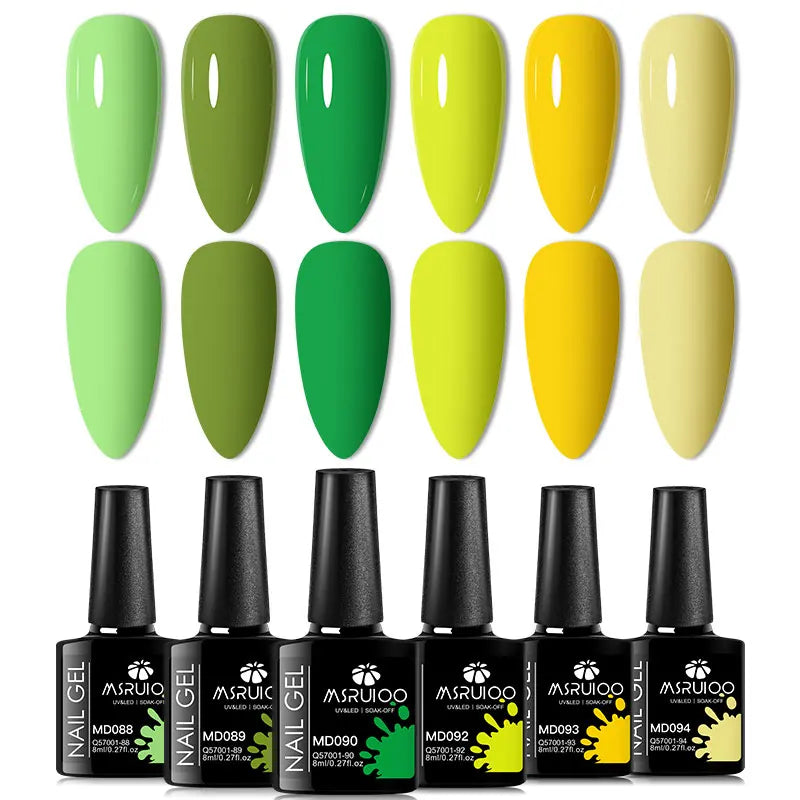 6pc Nail Gel Polish Set All-Season Ultra Pigmented Semi Permanent UV Painting Gel For Nails Salon DIY Manicure Varnish Design