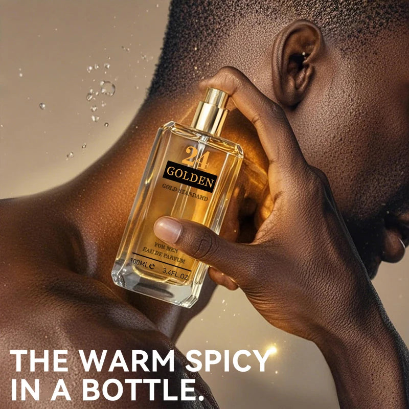 3.4 Fl Oz Men's Eau De Toilette Spray, With Amber & Cinnamon Long-Lasting Perfume, Perfect For Dating, Daily Life, Parties, Gift