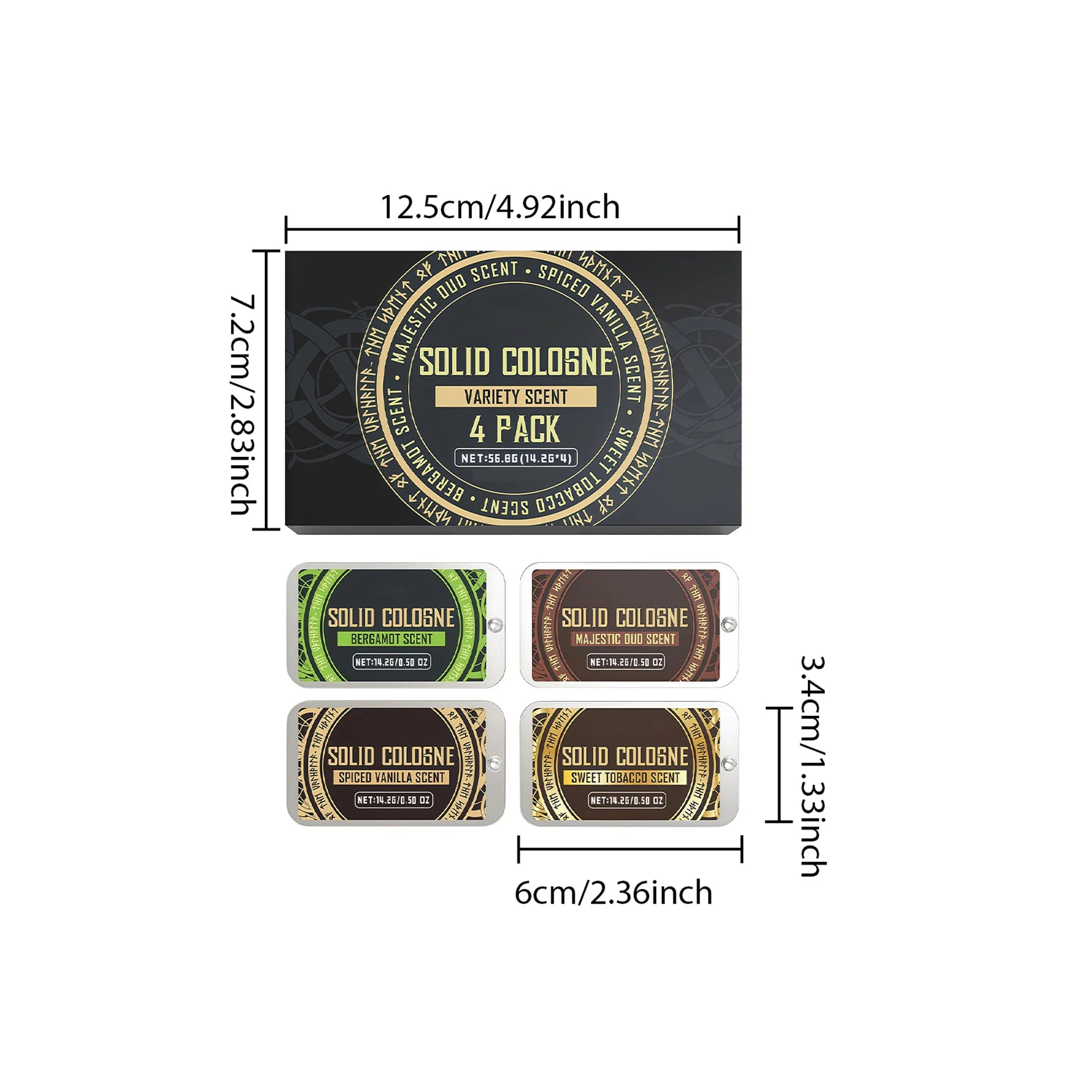 4In1 Pheromone Solid Cologne Woody Scent Set Lasting Natural Fragrance Release Charming Confidence Pocket Deodorant Solid Balm