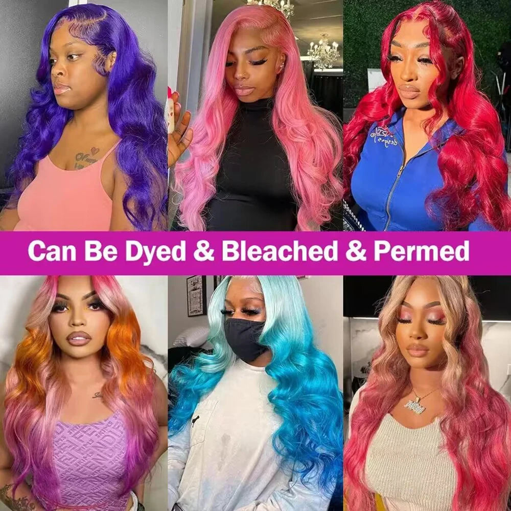 46 Inch 13x6 613 Lace Front Wig Human Hair Body Wave Blonde Lace Front Wigs Human Hair Pre-Plucked Bleached 200% Density 613 Hd