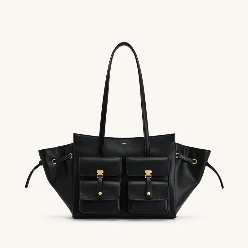 2026 Spring&Autumn JW PEI Pocket Handbag Linda Tote Bag for Women Large Capacity Commuter Shoulder Bag Crossbody Waxed Bag