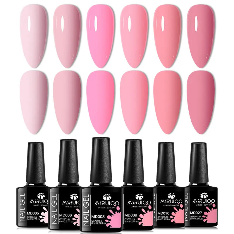 6pc Nail Gel Polish Set All-Season Ultra Pigmented Semi Permanent UV Painting Gel For Nails Salon DIY Manicure Varnish Design