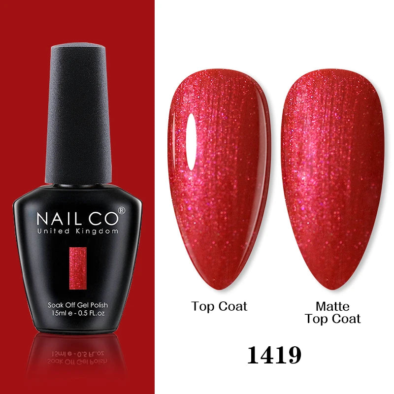 NAILCO 15ml Brown Nails Art Red Color Gel Nail Polish Semi-permanent UV Gel Polish Coffee Manicure Chocolate Hybrid Nail Varnish