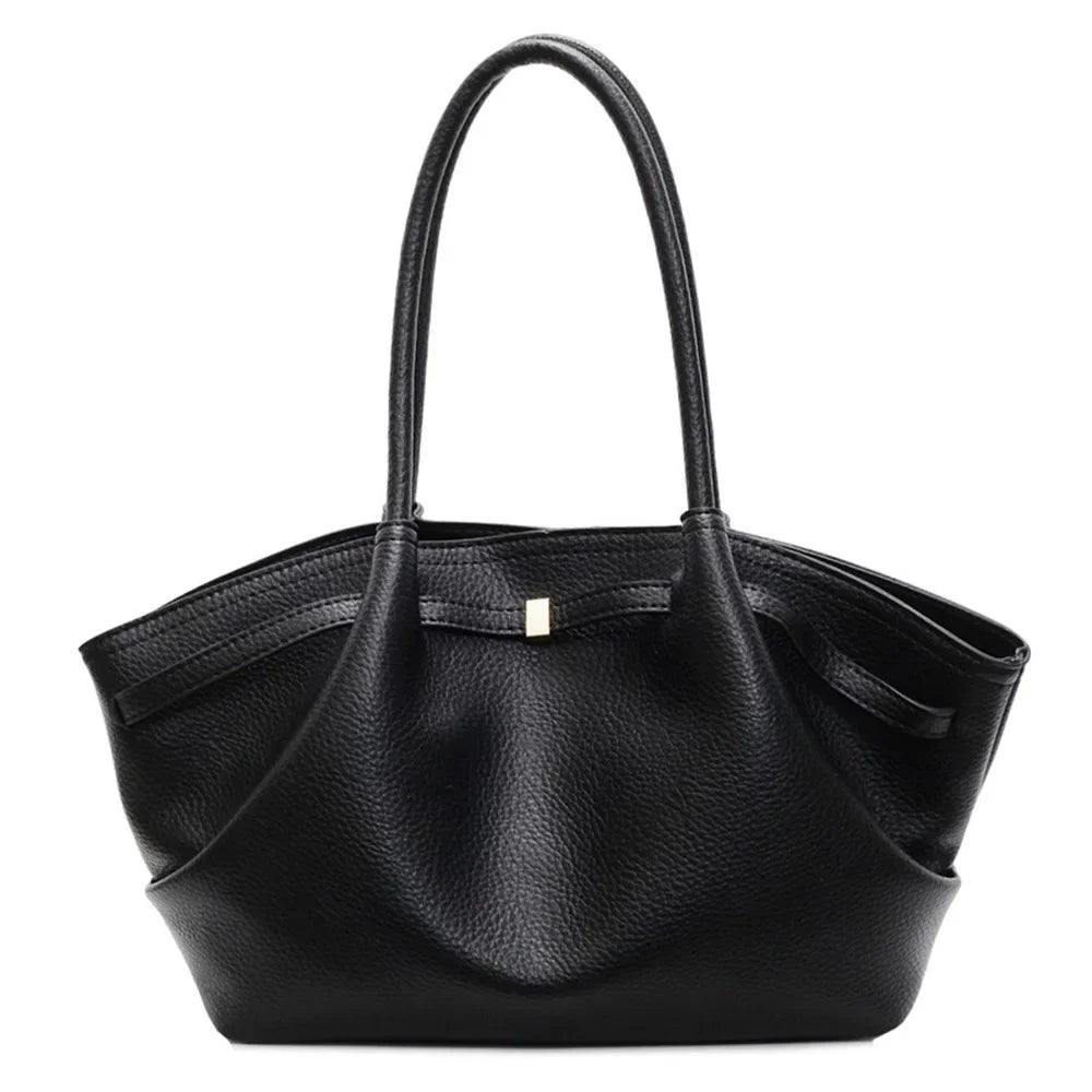 Luxury Lychee Pattern Underarm Shoulder Bags PU Leather Solid Color Women's Handbags Large Capacity Tote Bag Travel