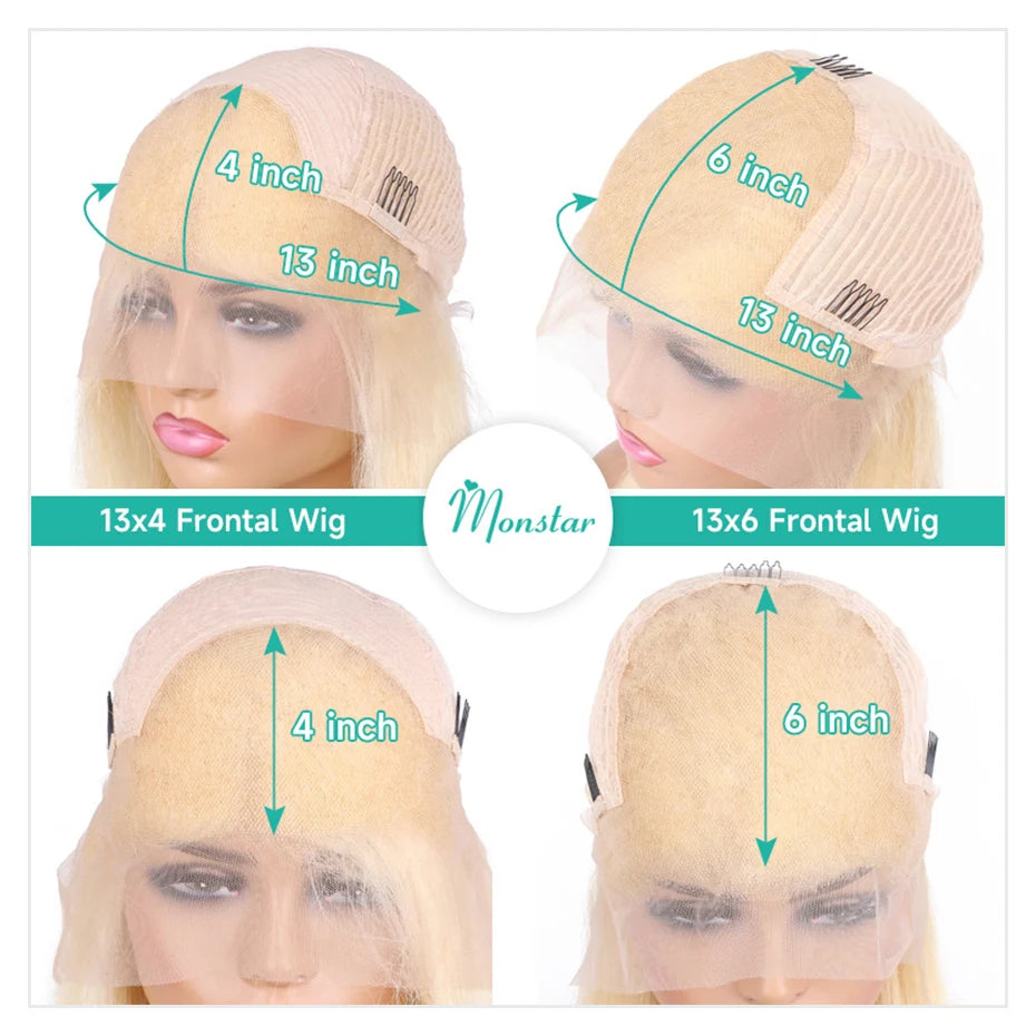 13x6 613 Hd Lace Frontal Wig Body Wave Human Hair Wigs 13x4 Blonde Lace Front Wig 200 Density PrePlucked Brazilian Wigs Original