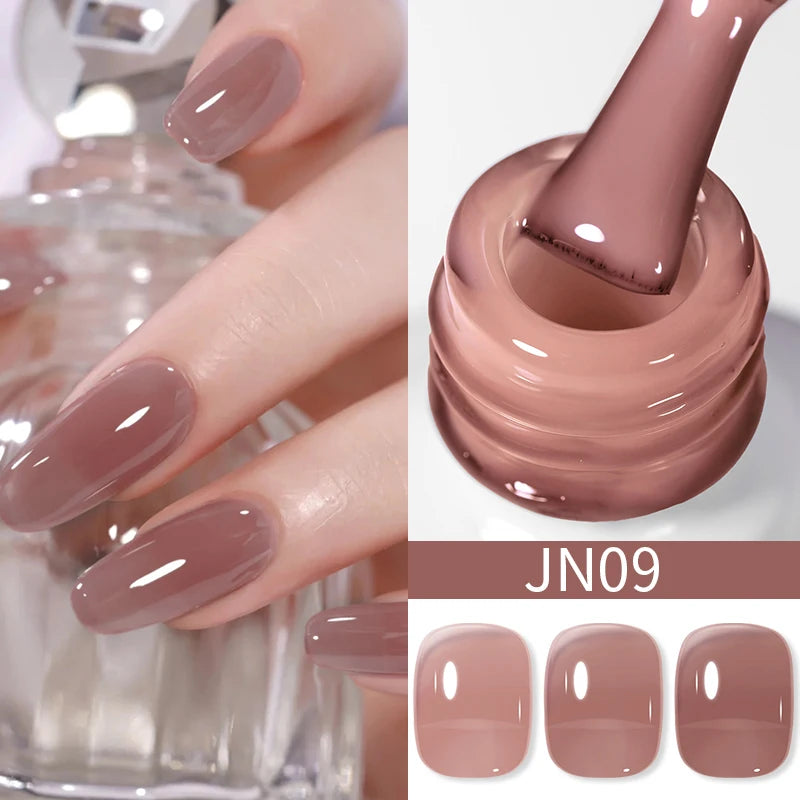 BORN PRETTY 10ml Translucent Jelly Nude Gel Nail Polish Colorful  Varnish Semi Permanent UV LED Nail Art  Manicure Gel