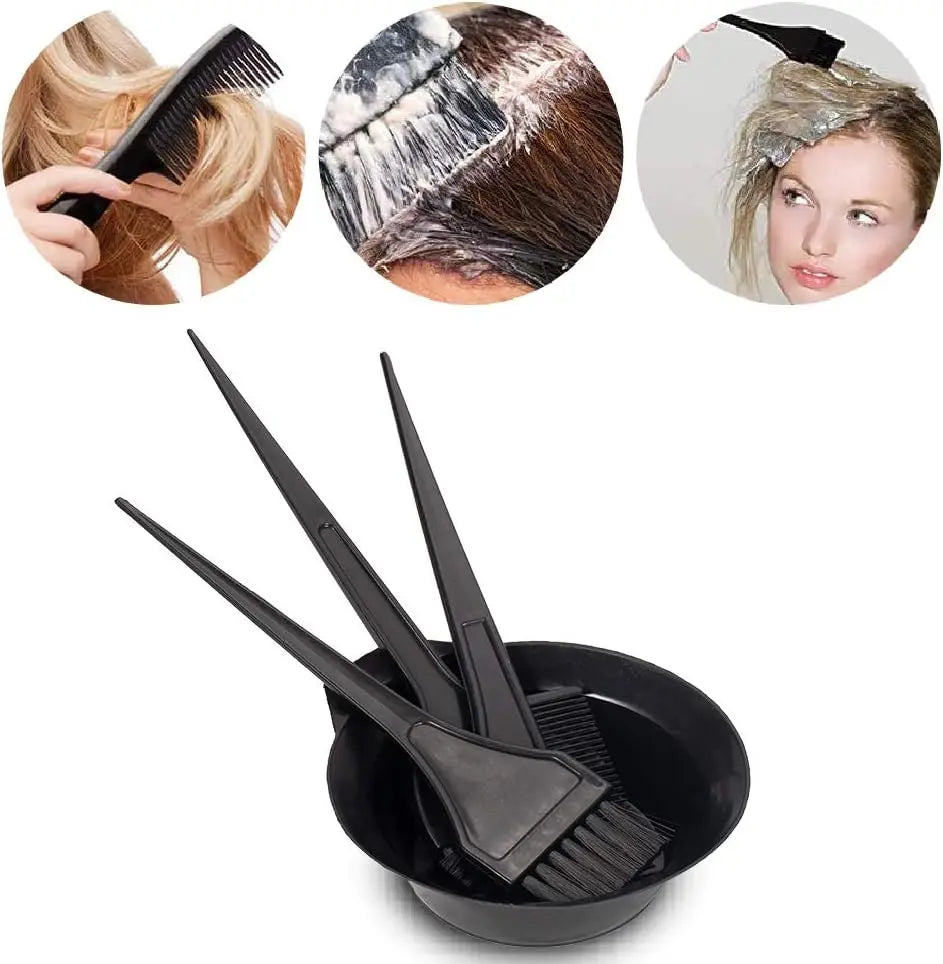 Professional Hair Dye Brush and Mixing Bowl Set for Salon & Home Use, Includes Multiple Brushes & Comb