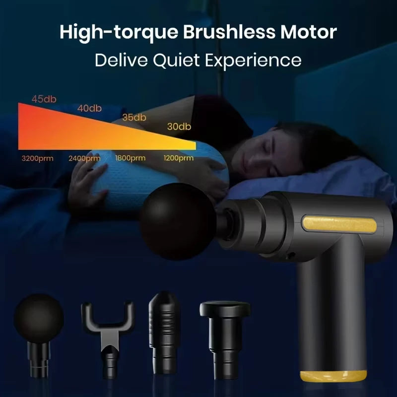 Portable Handheld Fascia Gun USB Charging Tapping Massager for Body Back Neck Leg 6 Levels of Intensity