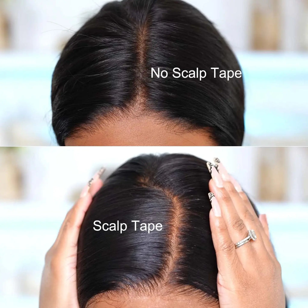 2/5/10 pcs Fake Scalp Tape For Lace Wigs, Realistic Looking Parting Silicone Scar Tape With Knots Natural & Easy to Use