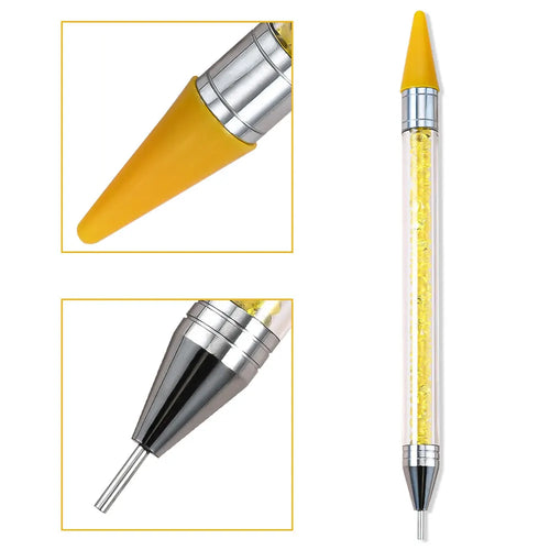 1Pc Dual-ended Rhinestone Gems Picker Dotting Pen Wax Pencil Acrylic Handle Crystal Studs Picker Manicure Nail Art DIY Tools