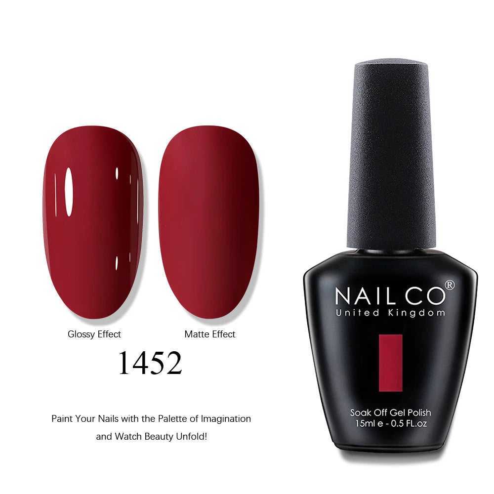 NAILCO 15ml Brown Nails Art Red Color Gel Nail Polish Semi-permanent UV Gel Polish Coffee Manicure Chocolate Hybrid Nail Varnish