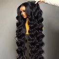 Rosslyn Body Wave Human Hair Wigs 13x6 Hd Lace Frontal Wig 1b Black Wig 200% High Density Lace Wigs Bleached Knoted Flash Sale