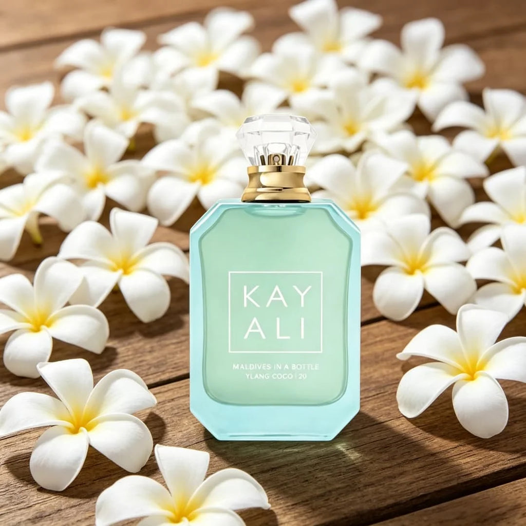 Kayali Maldives Yilan Coconut No. 20 Neutral perfume, 3.4oz, 100ml, lasting and fresh, tropical flower and fruit tone, fully sho