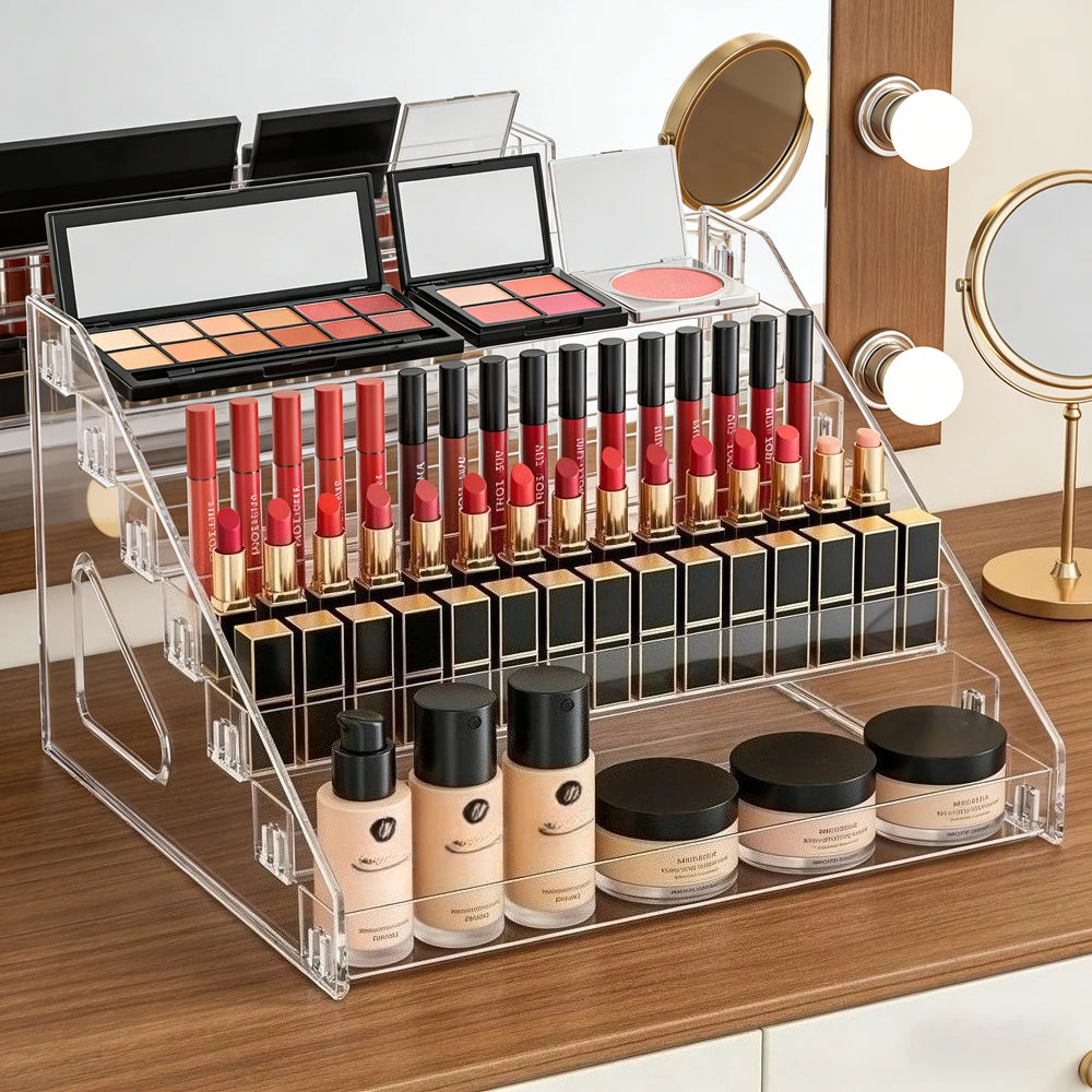3/4/5/6/7 Layers Acrylic Nail Polish Display Organizer UV Gel Shelf Quick Install Cosmetic Rack Jewelry Stand Manicure Storage