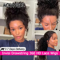 Hidden Strap 360 HD Full Lace Wigs Curly Human Hair WigS Pre Plucked Water Wave HD Lace Frontal WigS with Invisible Drawstring