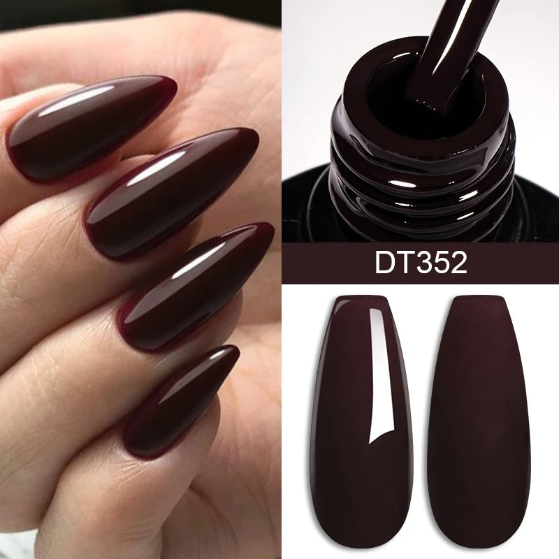 7ml Burgundy Crimson Nail Gel Polish, High Pigment, Non Streak, Long Lasting, UV LED Soak Off Nail Art Gel for Home Salon DIY