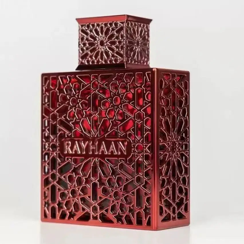 Rayhaan Extrait de Parfum: Bold Red Bottle, Warm Oud & Spicy Notes for Unisex