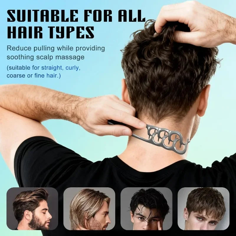 Volumizing Detangling Hair Comb for Men Wide Tooth Styling Tool for Curly Wavy All Hair Types Fluffy Texture Salon Styling Brush