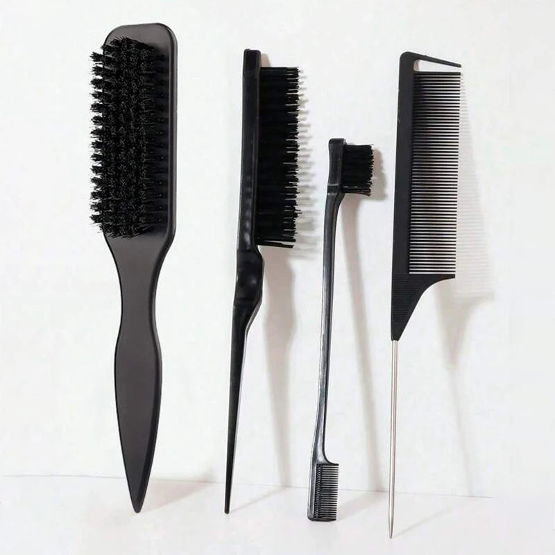 Bristle Slick Back Hair Brush for Sleek Ponytail Bun & Smoothing Baby Hairs, Flyaways, Edge Control - Backcombing & Teasing