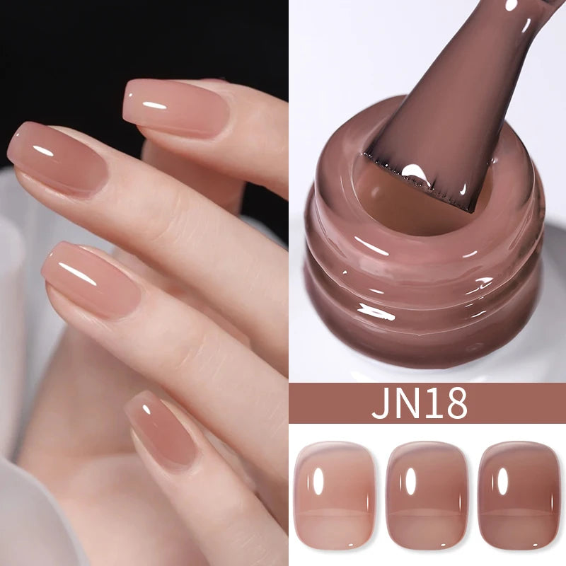 BORN PRETTY 10ml Translucent Jelly Nude Gel Nail Polish Colorful  Varnish Semi Permanent UV LED Nail Art  Manicure Gel
