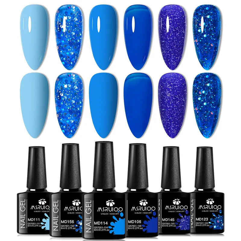 6pc Nail Gel Polish Set All-Season Ultra Pigmented Semi Permanent UV Painting Gel For Nails Salon DIY Manicure Varnish Design