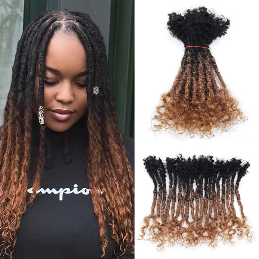 20 Strs/Pack ANNA 6-30" 0.6cm # 1B/30 Remy Hair Locs Extensions Dreadlocks Styles Brazilian Lisa Locs for Beginners
