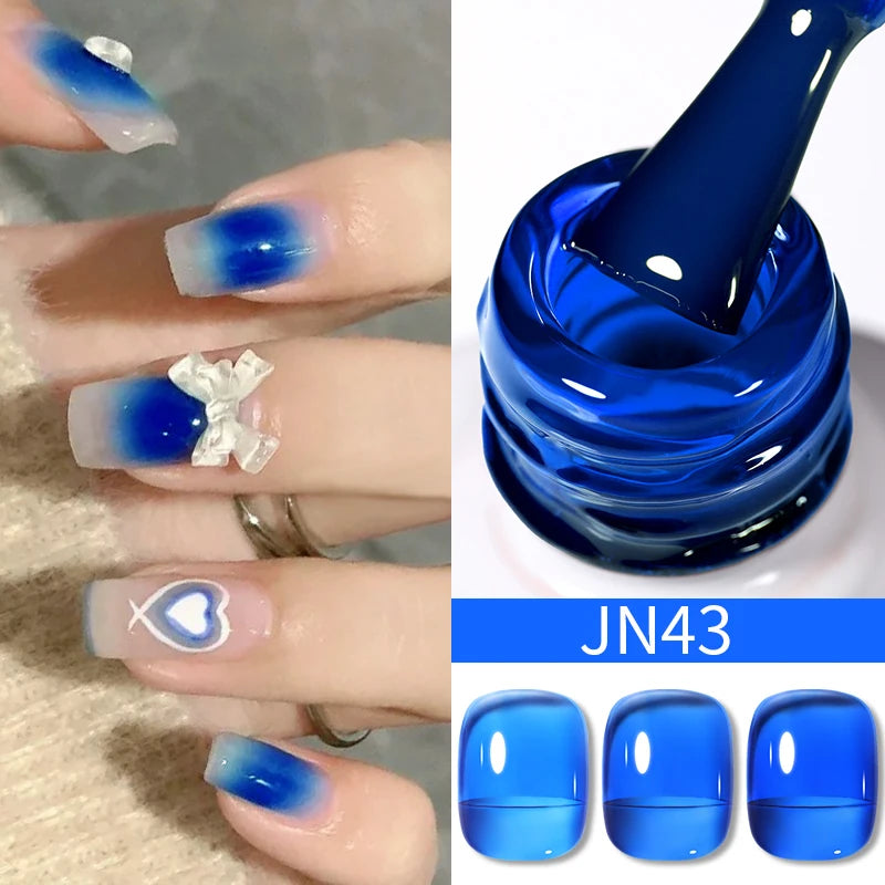 BORN PRETTY 10ml Translucent Jelly Nude Gel Nail Polish Colorful  Varnish Semi Permanent UV LED Nail Art  Manicure Gel