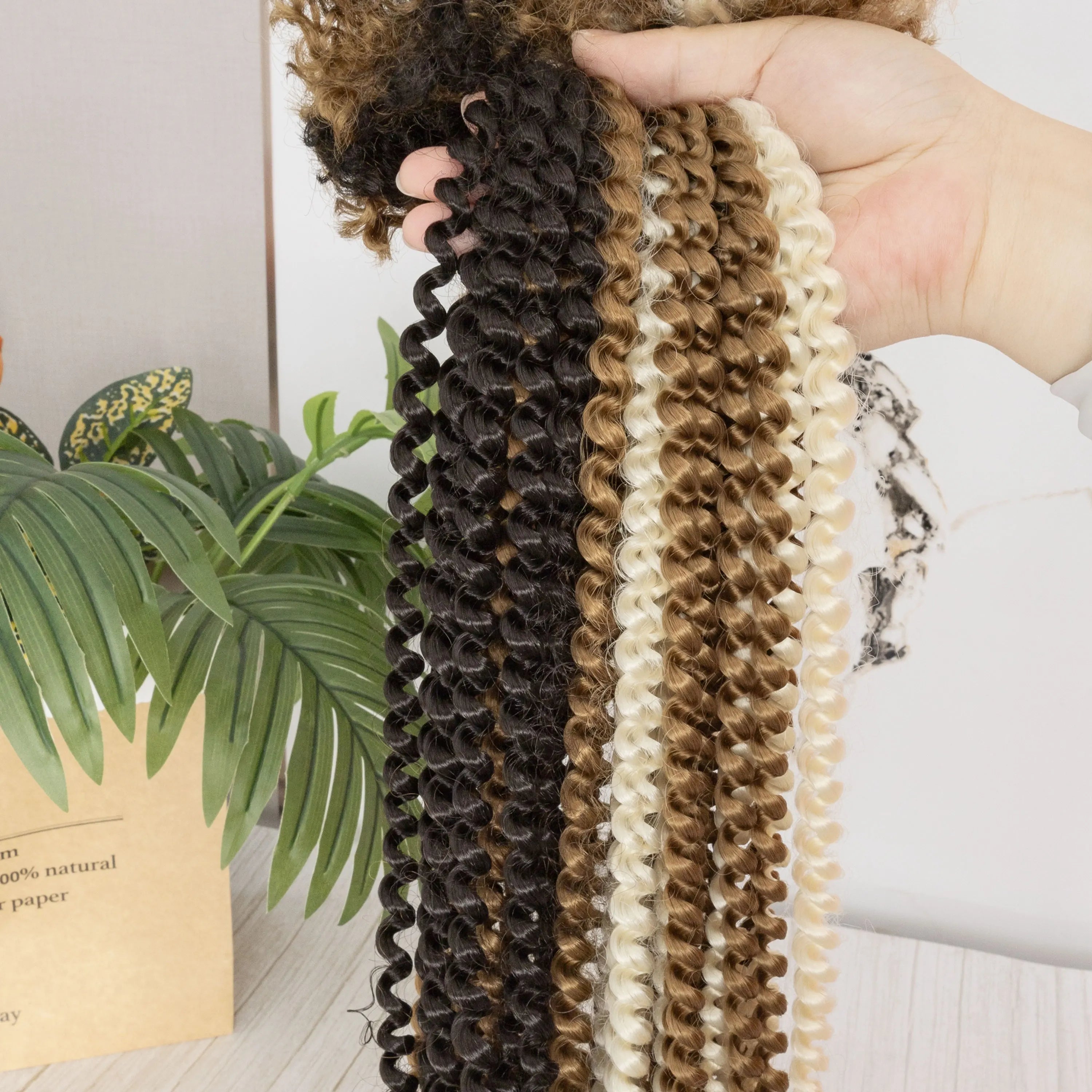 #T27-613 Tangle-Free & Low Maintenance Unprocessed Synthetic Blend Hair Bulk Synthetic Braiding Hair Pre Stretched for Woman