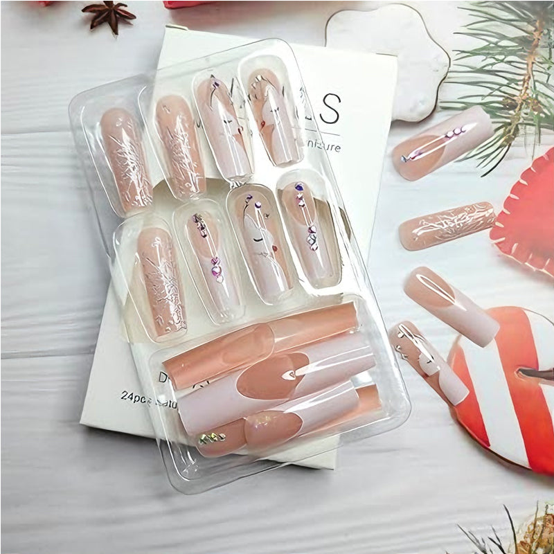 24 PCS Diamond Deer Snowflake Nail Art