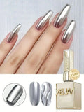15ML Mirror Silver Metallic Painting Gel Nail Polish Soak Off Gel Nail Polish Silver Mirror Glitter UV Gel For Home Manicure DIY