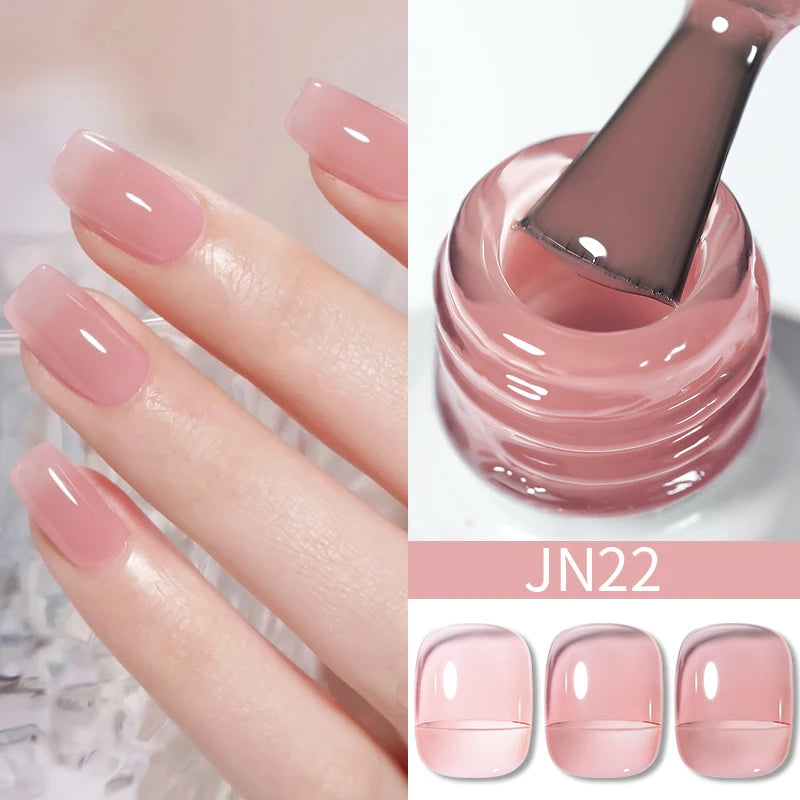 BORN PRETTY 10ml Translucent Jelly Nude Gel Nail Polish Colorful  Varnish Semi Permanent UV LED Nail Art  Manicure Gel