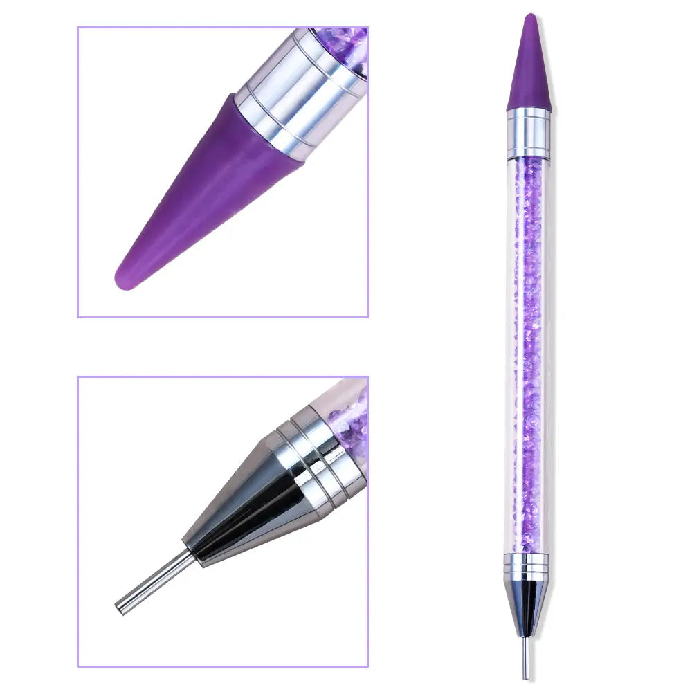 1Pc Dual-ended Rhinestone Gems Picker Dotting Pen Wax Pencil Acrylic Handle Crystal Studs Picker Manicure Nail Art DIY Tools