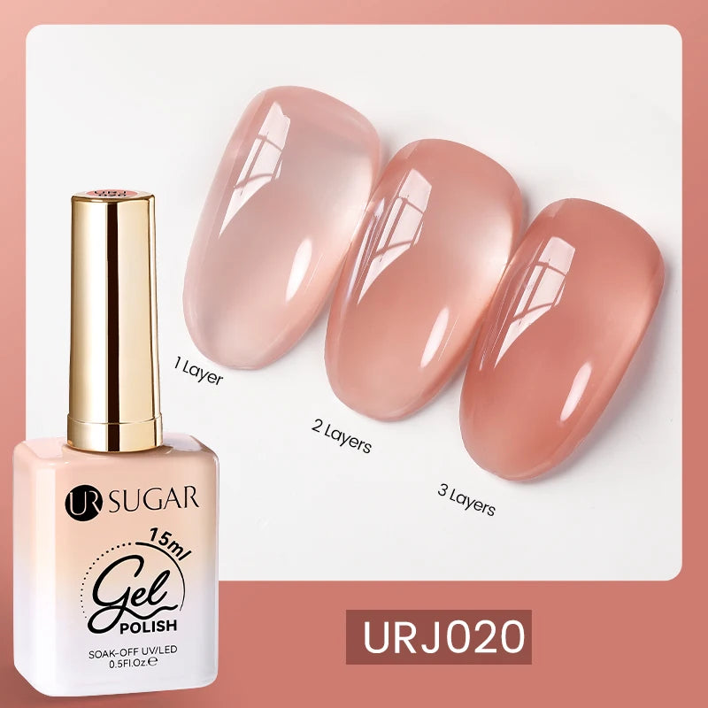 UR SUGAR 15ml Champagne Gold Sliver Reflective Glitter Gel Nail Polish Varnish Semi Permanent Soak Off UV Gel For Manicure Art