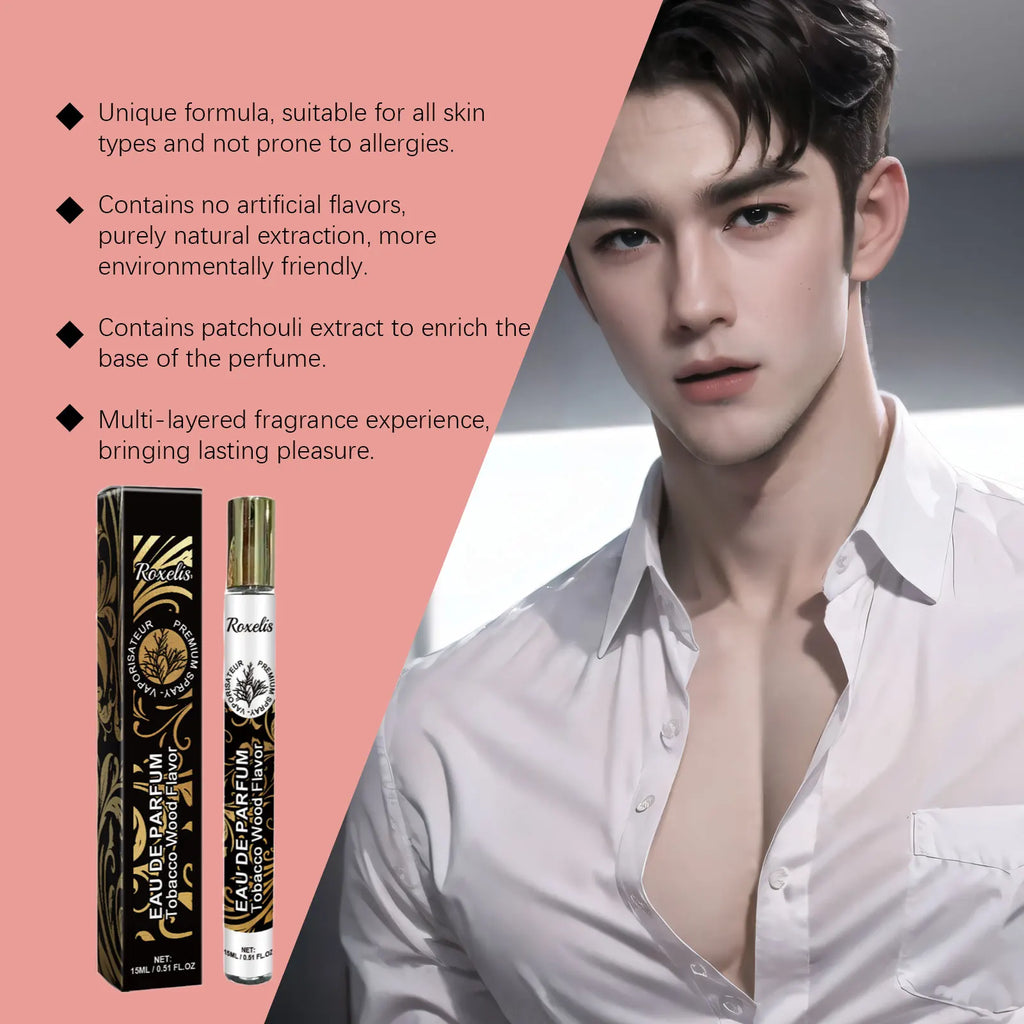 Roxelis Charming Wood Cologne Tobacco Woody Perfume for Men Long Lasting Fragrance Pheromone Scent Gentlemen Dating