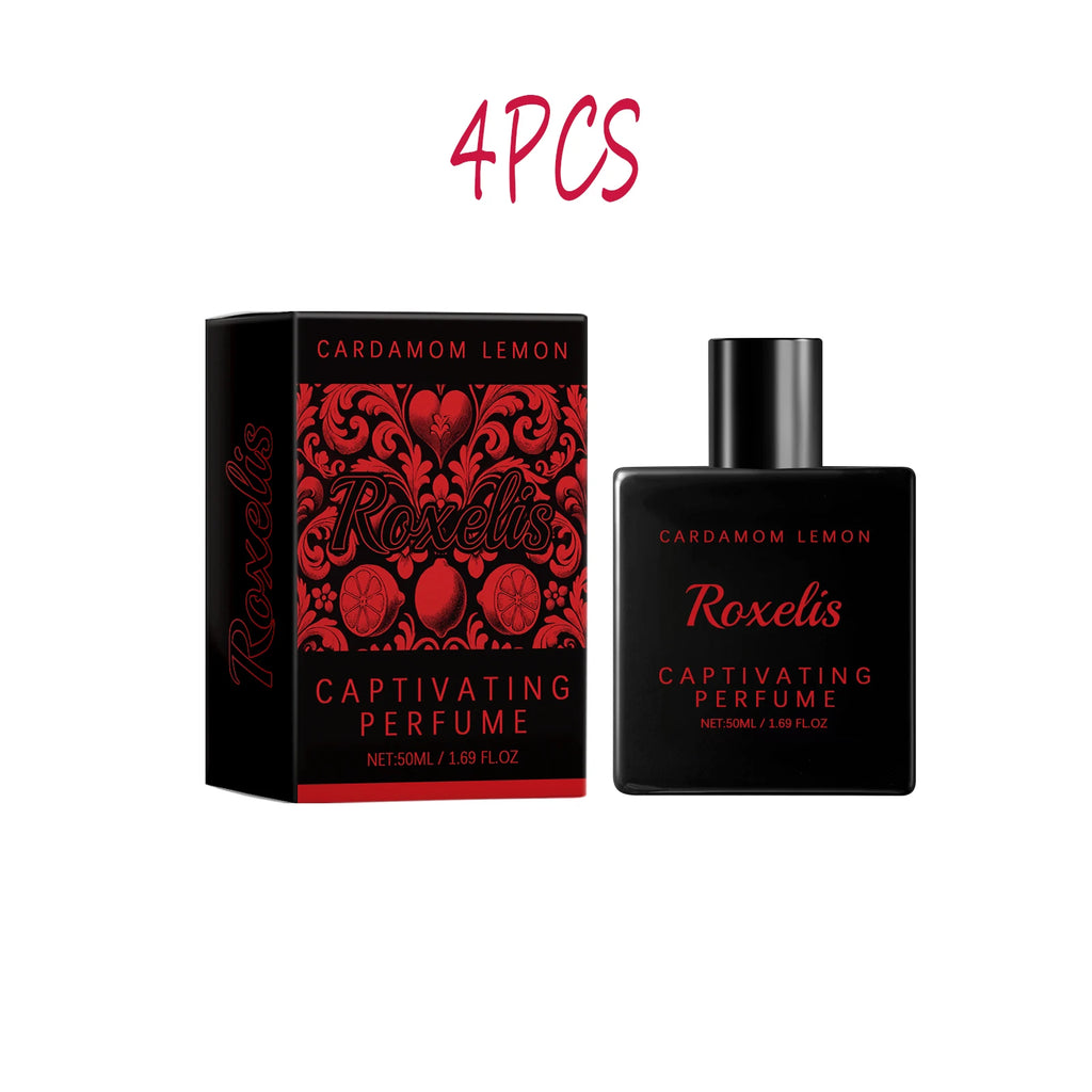ROXELIS 50 ml Cardamom Lemon Eau de Parfum with a fresh captivating fragrance, blending aromatic cardamom and zesty lemon notes