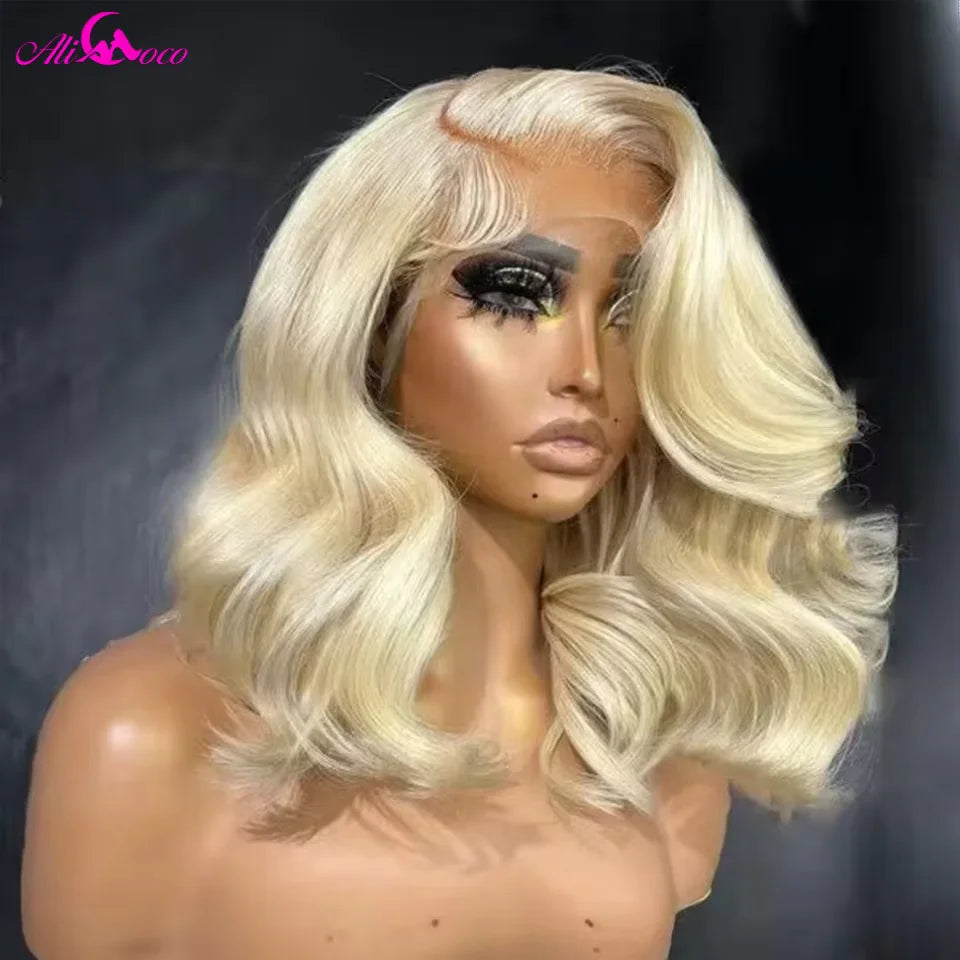 Ombre 613 Ginger Brown Colored Human Hair Wigs Short Bob Body Wave Wave 13x4 Full Frontal Human Hair Lace Front Wigs