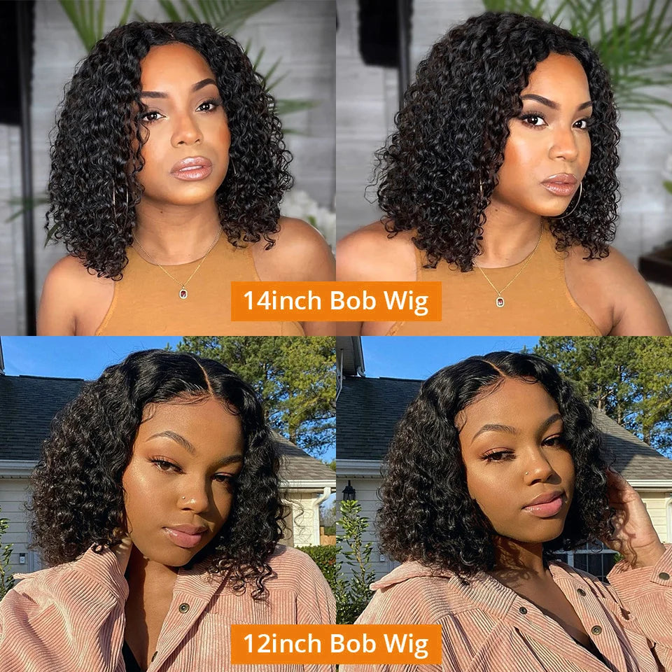 Jerry Burmese Curly 13x4 Glueless Wig Human Hair PrePlucked For Women 250 Density Water Wave 13x6 Short Bob Lace Frontal Wigs